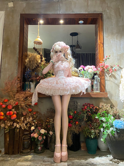 ホルターネックノースリーブシュガーロリータドレス