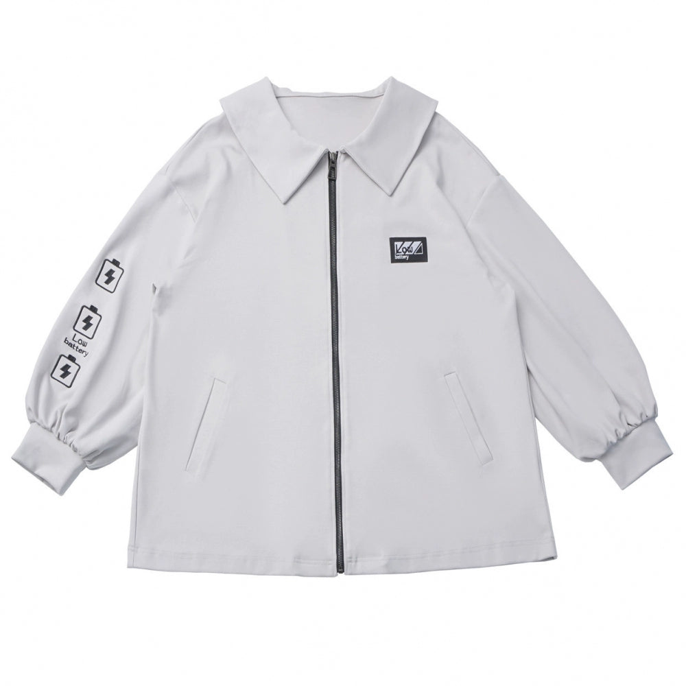 Neutral hooded jacket + coat + top + pants + straps