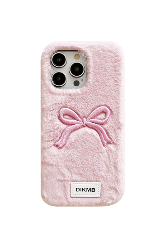 Sweet Ribbon Milky Fur iPhone Case