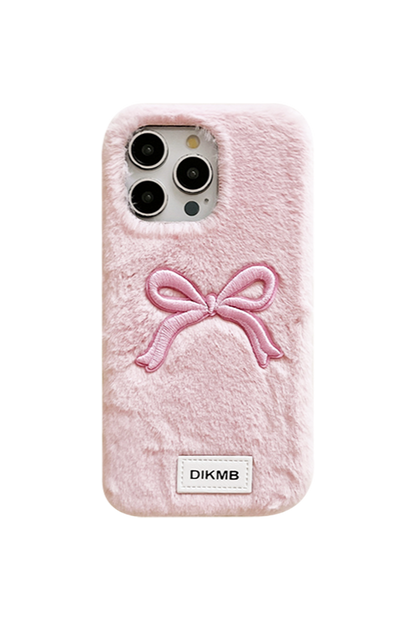 Sweet Ribbon Milky Fur iPhone Case