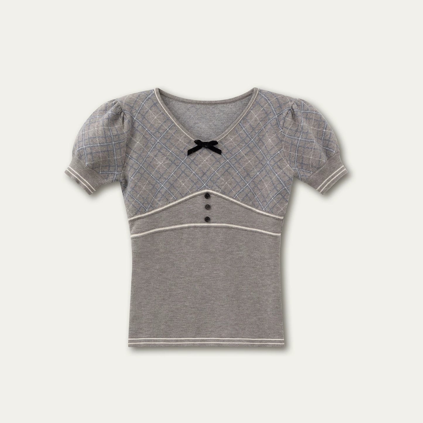 Retro Patterned Knit Top