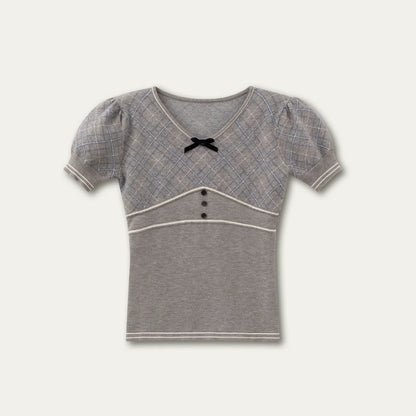 Retro Patterned Knit Top