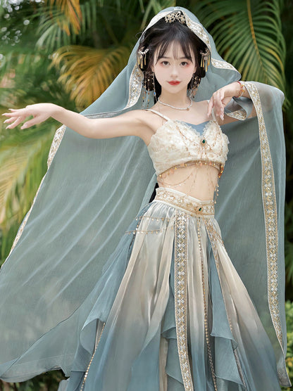 Arabian Night China Exotic Top Skirt Veil Set