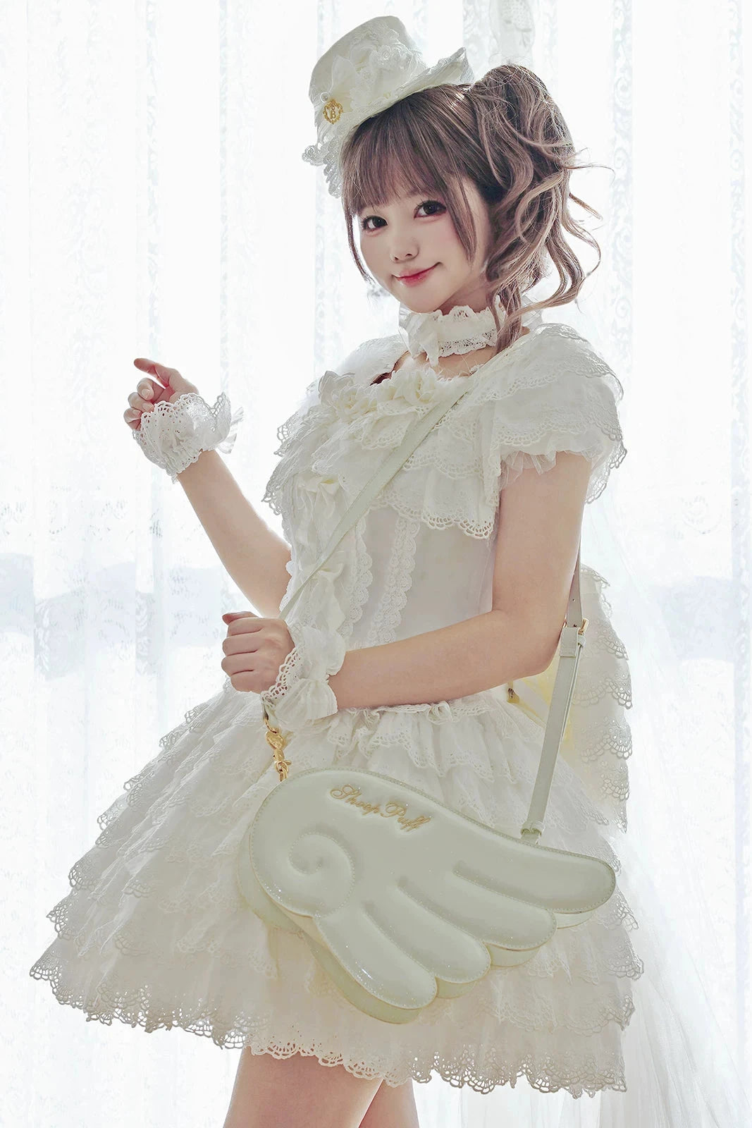 【10月28日予約締切】Black/White/Pink/Mint Sparkle Angel Wing Handbag Crossbody Bag