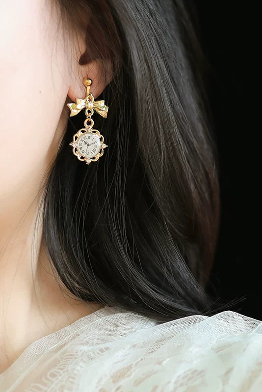 レトロクロックピアス・イヤリング