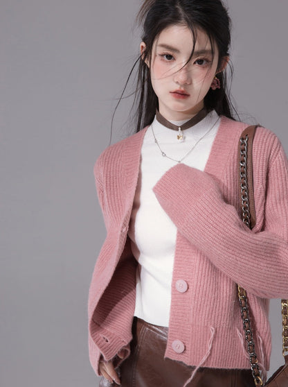 Very pastel-colored wool cardigan