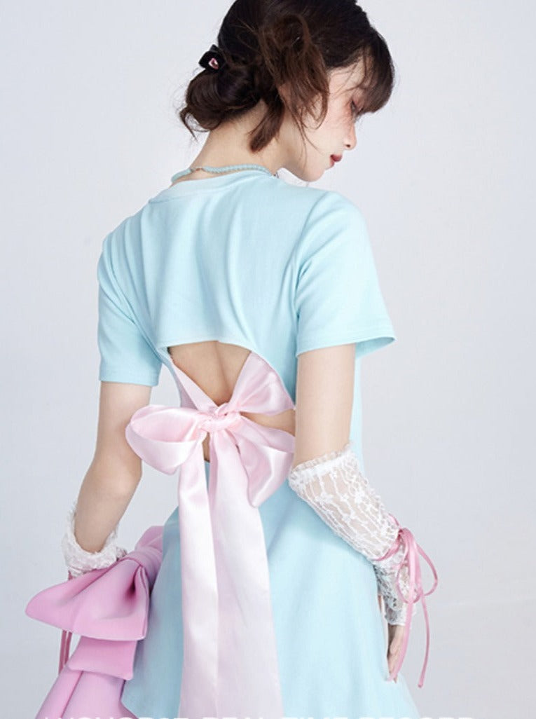 Strap Heart Ribbon Dress