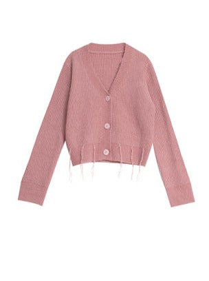 Very pastel-colored wool cardigan