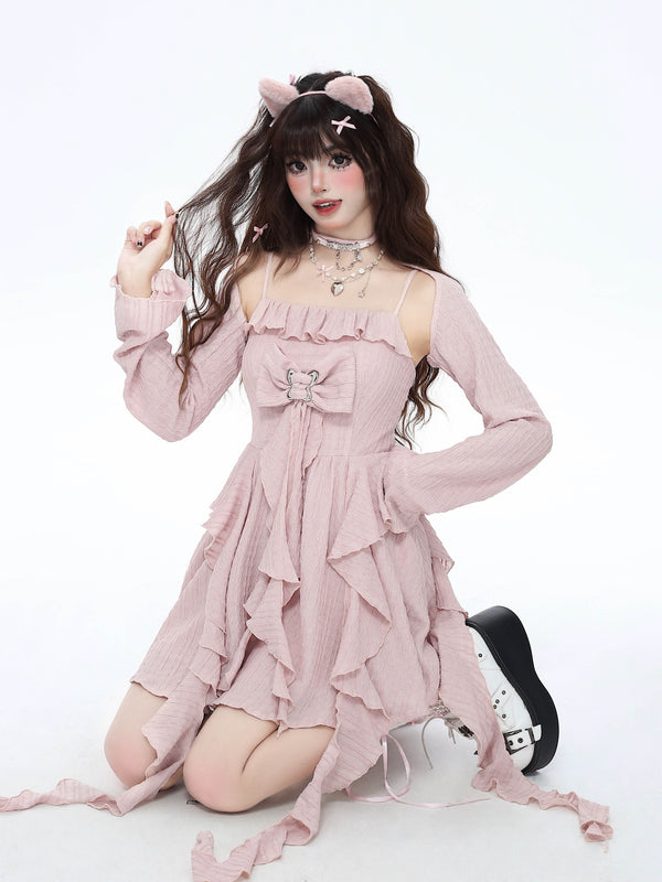 Butterfly Ribbon Fairy Suspender Dress + Shawl [Reserved Item