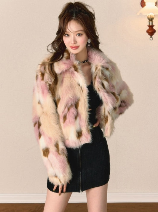 Colorful Fur Short Coat