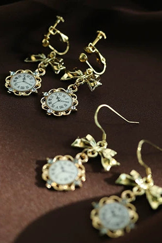 レトロクロックピアス・イヤリング