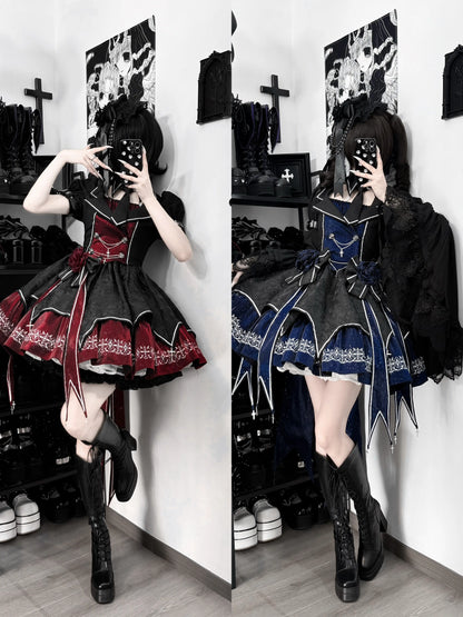 Dark Flame Princess Gothic Lolita Dress+Coat