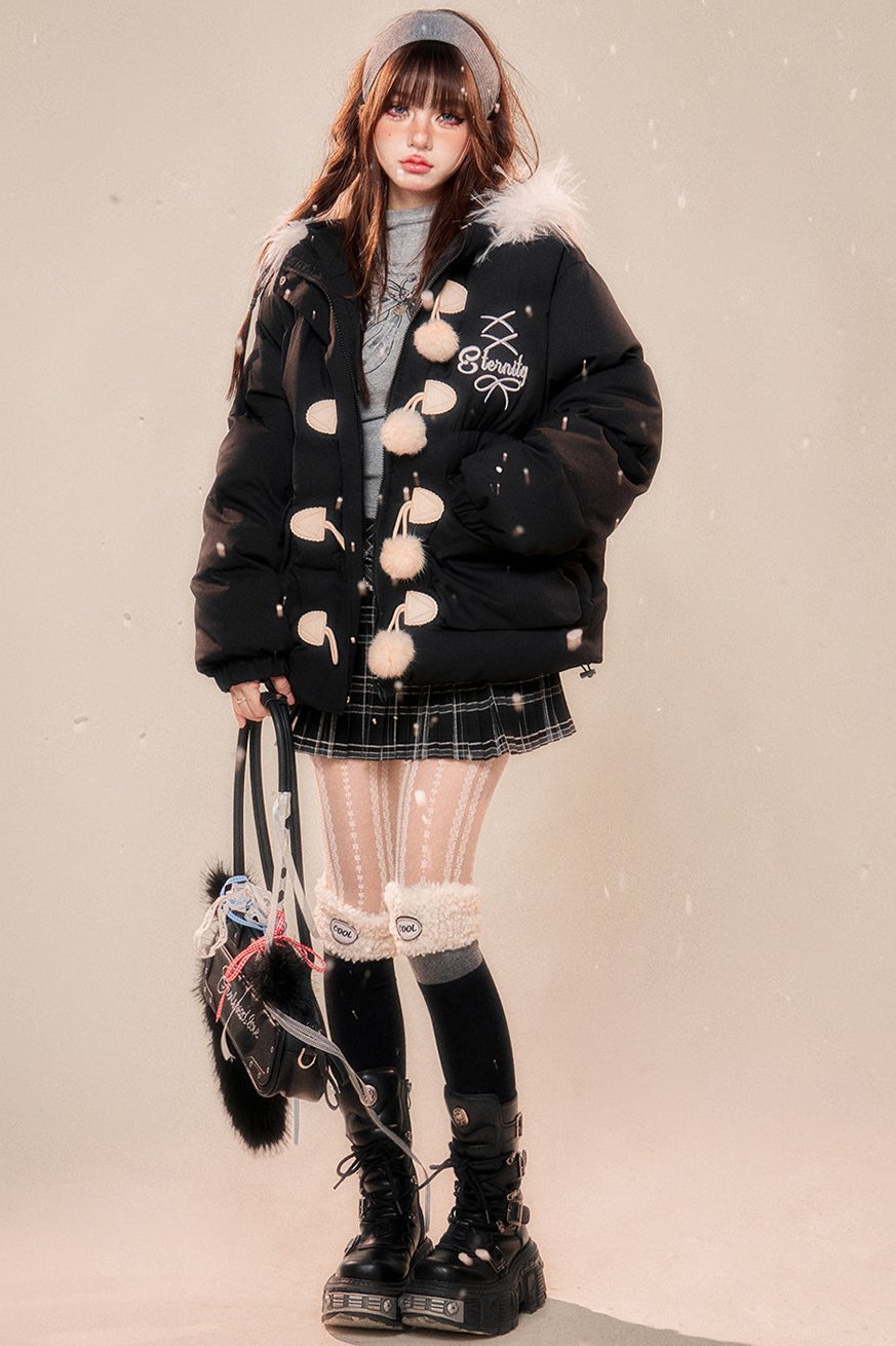 サシーシックンドフーディーコットンジャケット