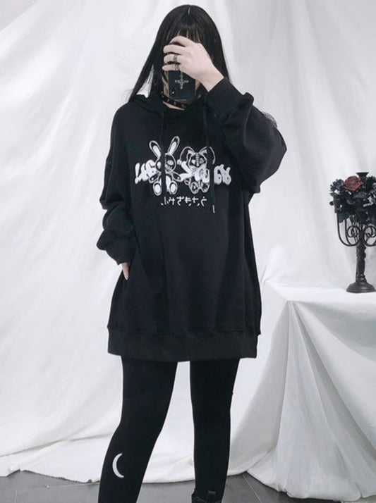 Rabbit Punk Black Hoodie – Belchic