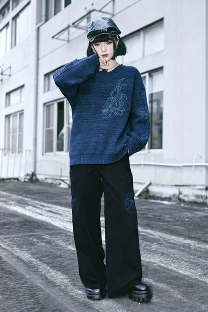 モードルーズデザインニット