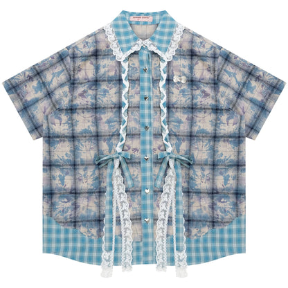 Camicia ampia a quadri Y2K
