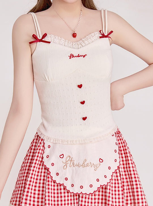 Sweet girly shirt + camisole + skirt