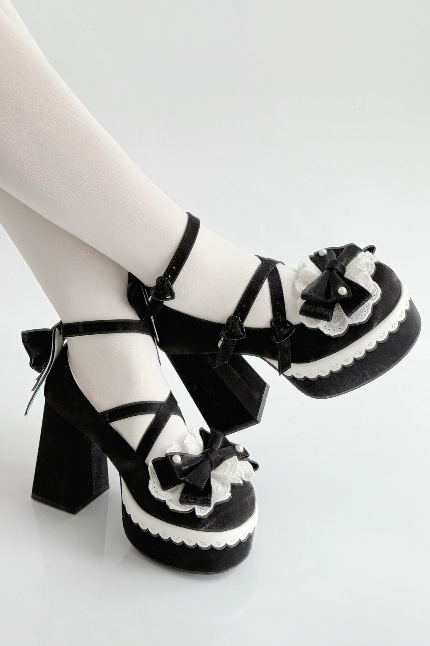 スイートフリルリボンロリータシューズ