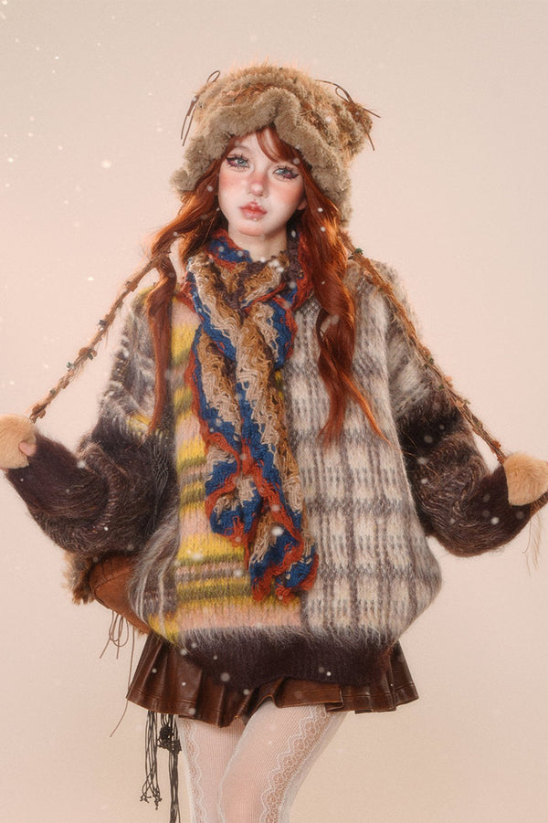 パターンステッチルーズスウェター