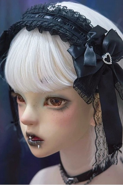 リボンレザーレースヘッドバンド