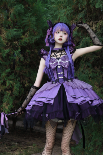 [Reservation deadline on October 15] Purple Butterfly Witch Dress Complete Set