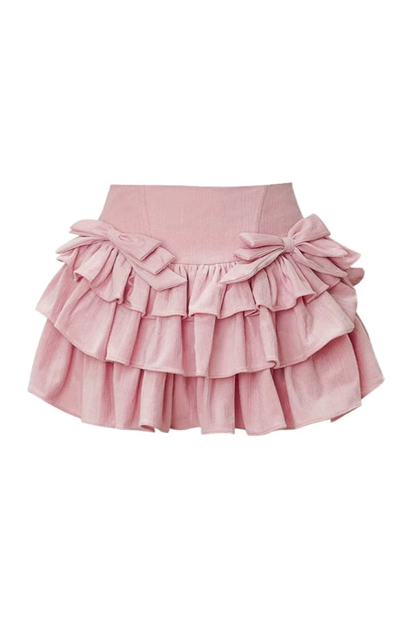 Japanese style top + cape + ribbon girdle + cake skirt