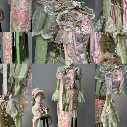 [Mar. 18th reservation deadline] China Lolita Pink Green Horse Face Two Piece Set Complete