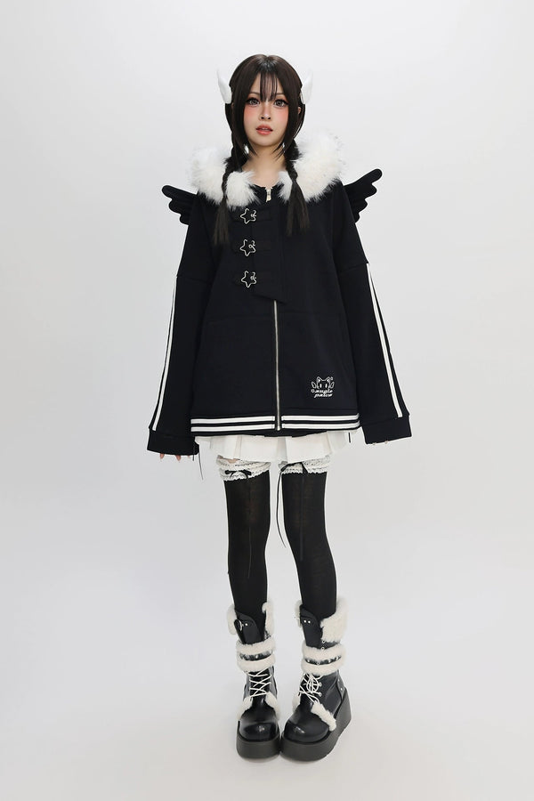 Skeleton Wing Hooded Parka