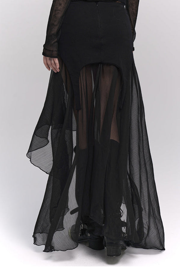 Sheer mode top + sheer long skirt