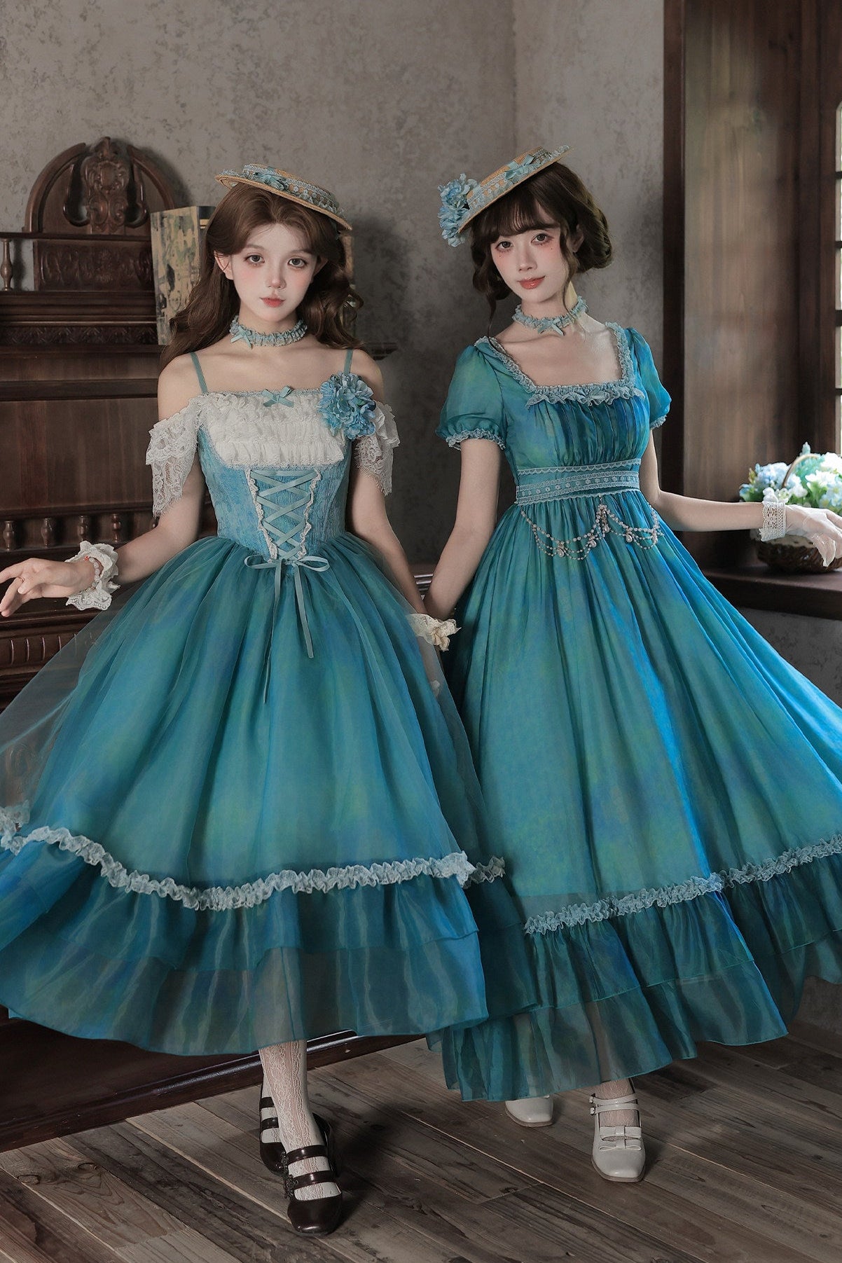 Water Lily Floral Long Dress