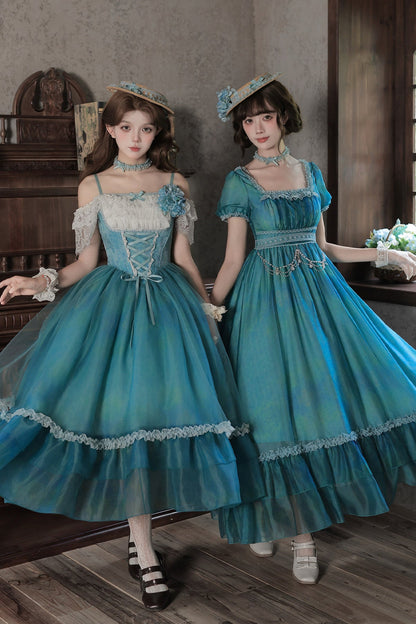 Water Lily Floral Long Dress