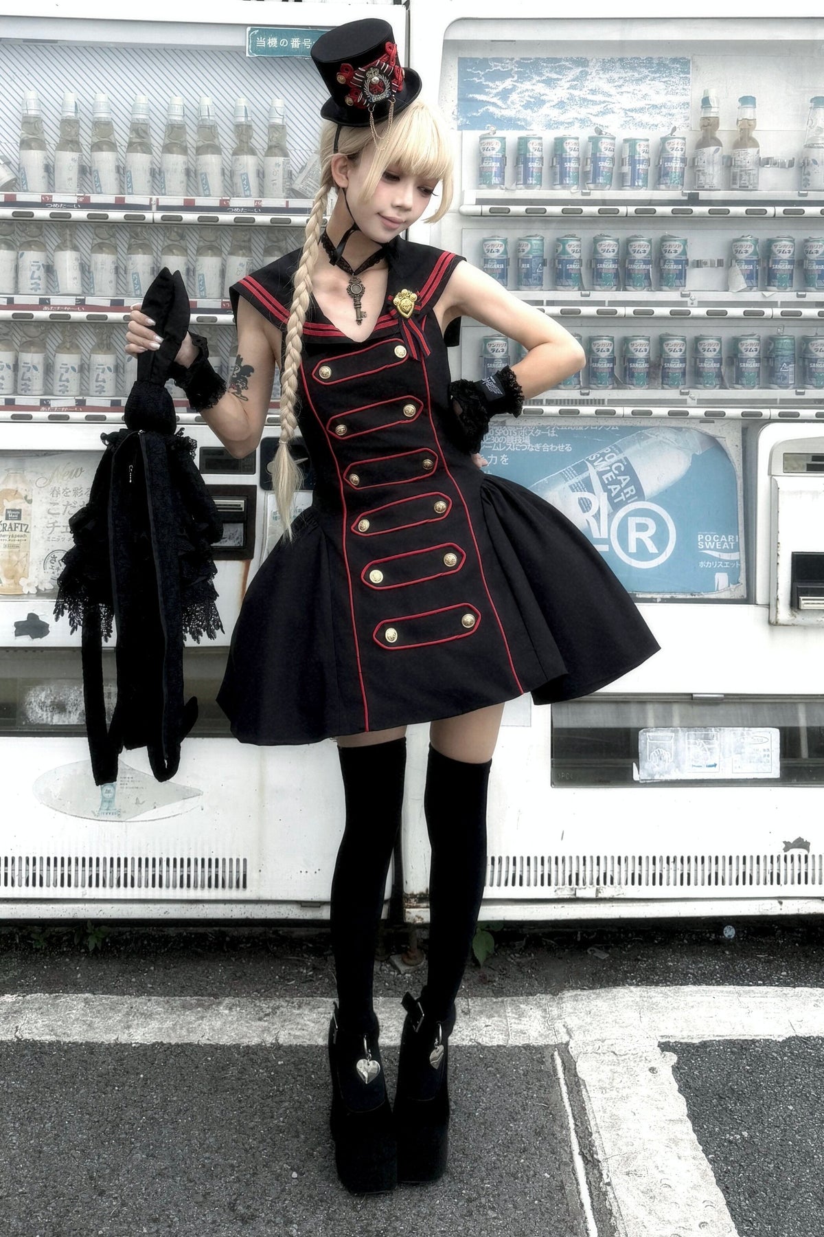 Black Red Navy Large Hem Backless Dress