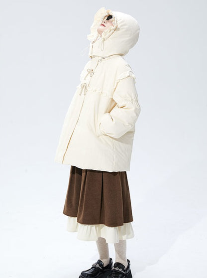 Milky Hood Down Jacket