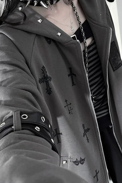 次文化暗黑十字架連帽衫
