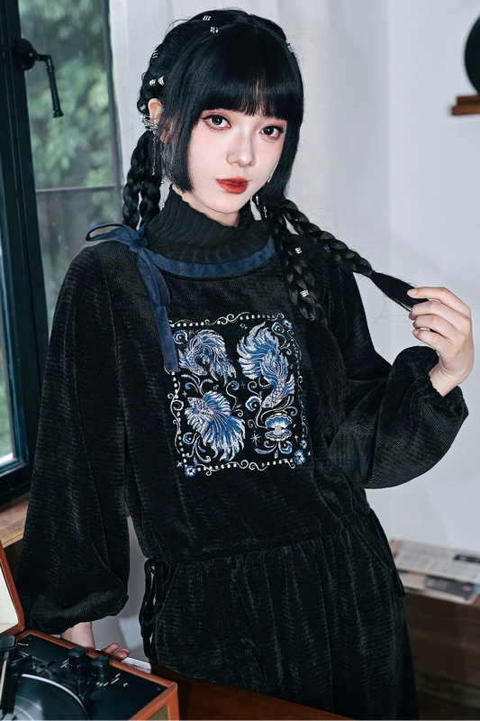 チャイナダークデザイントップス