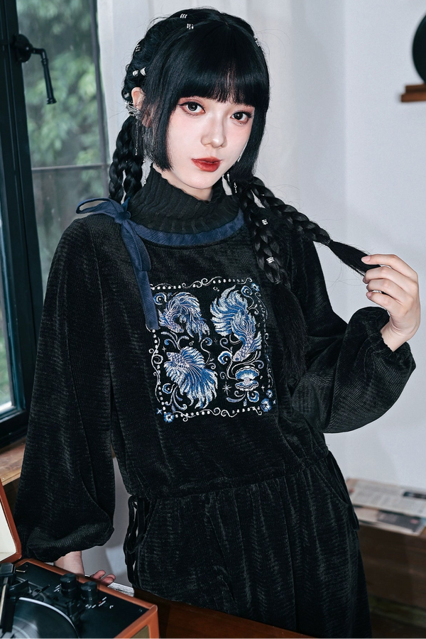 チャイナダークデザイントップス