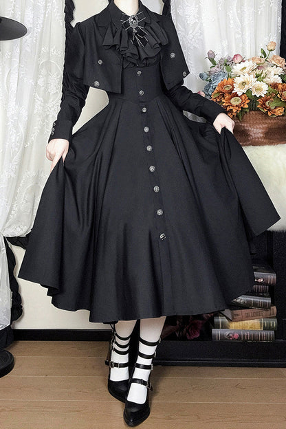 [Précommande jusqu'au 28 novembre] Sombre Night Poem Élégante chemise blanche foncée, robe, veste + Ensemble complet + Accessoires