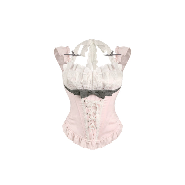 Peach Pink Corset Top + Dot Cake Skirt