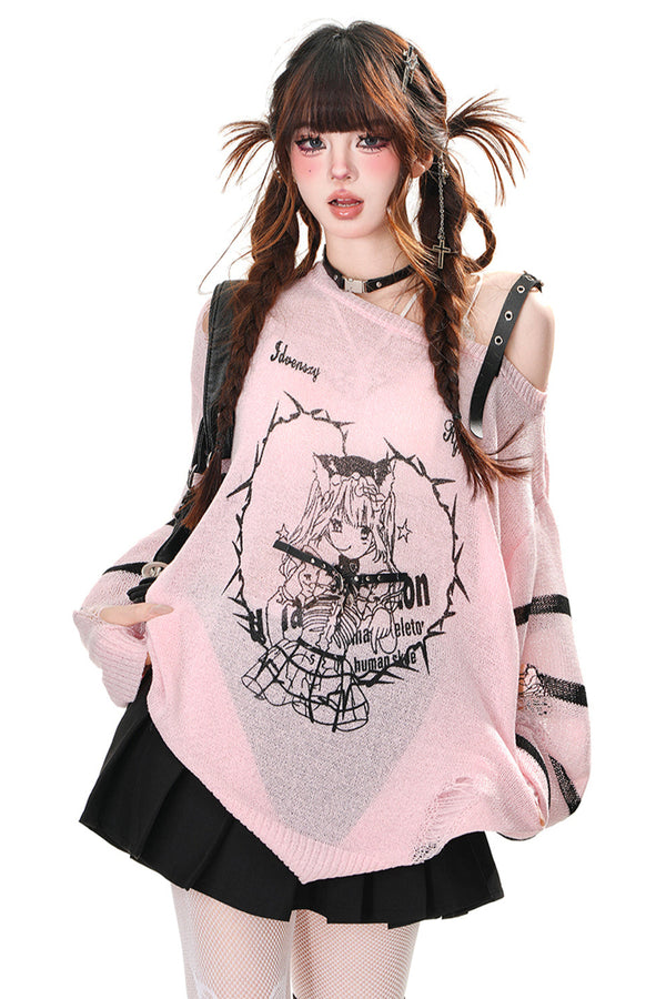 シアーアシンメトリーワンショルダートップス