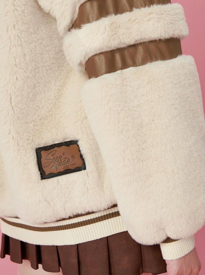 American Retro Uniform Fur Jacket