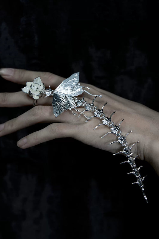 Skeleton Star Ring Silver