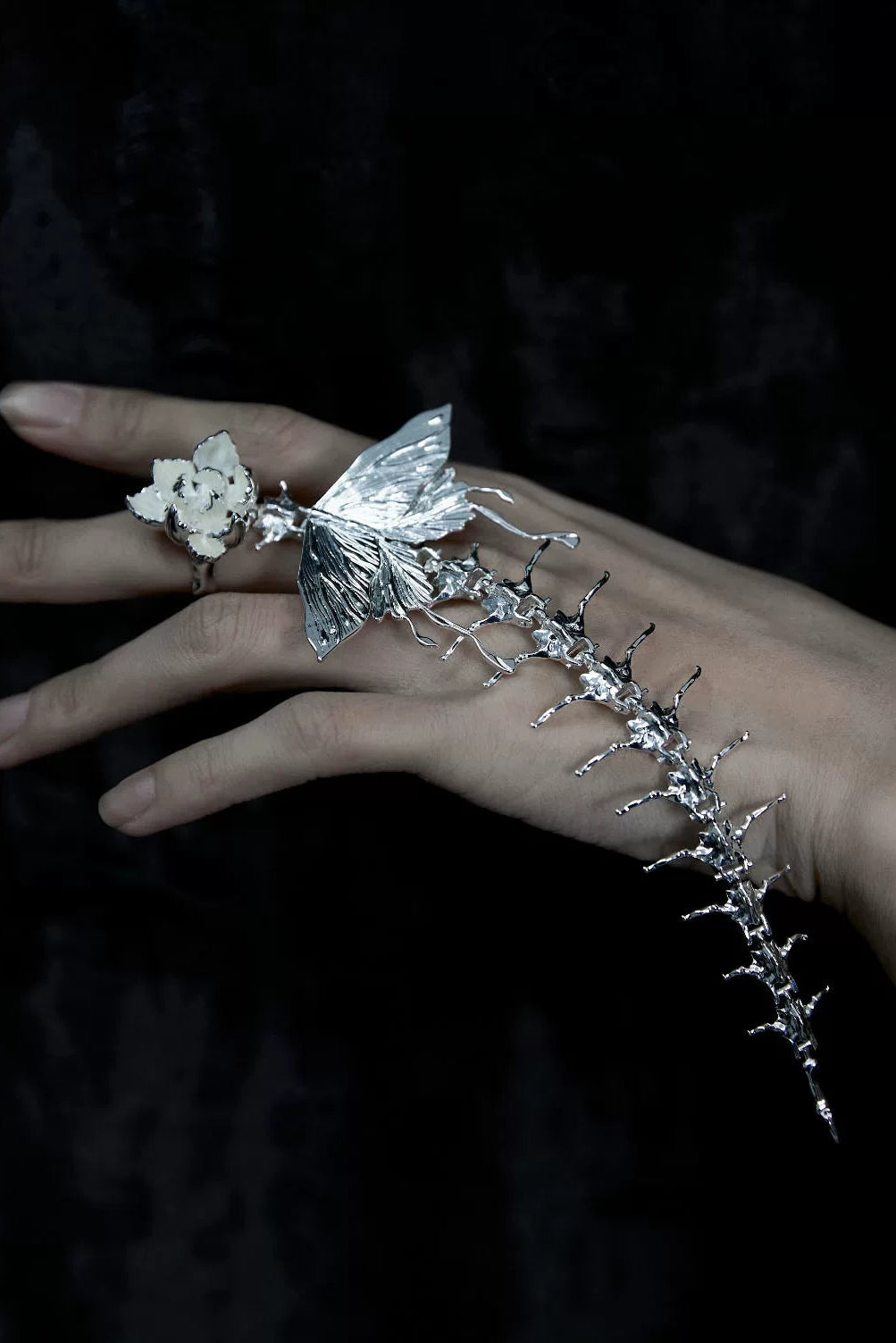 Skeleton Star Ring Silver