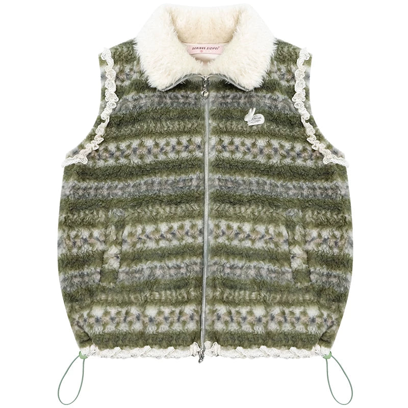 Retro Fair Isle Fleece Vest