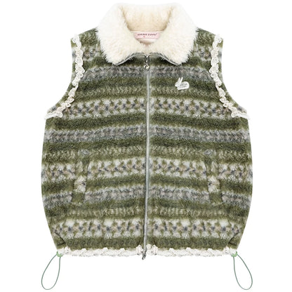 Retro Fair Isle Fleece Vest