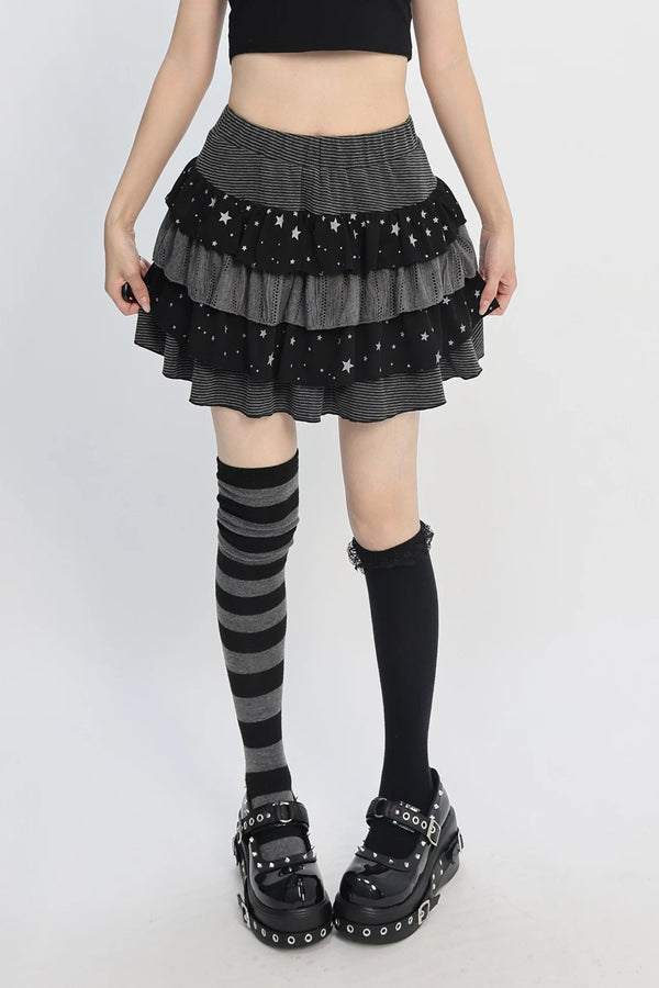 Star Patchwork Tiered Skirt