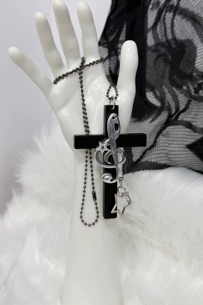 哥特朋克十字架项链