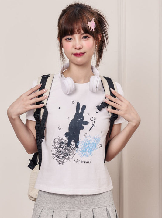 バニープリントグラフィティピュアコットンTシャツ