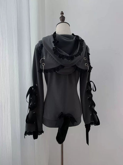 【1月6日予約締切】うさ耳&猫耳フーディーフリルジップジャケット