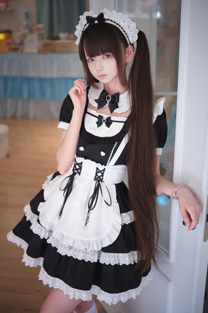 Japanisches Maid-Kleid und Rock-Set
