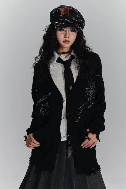 ダークVネックニットカーディガン